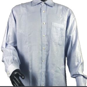 Peter Millar Men’s button down shirt blue dot sz 16.5 neck